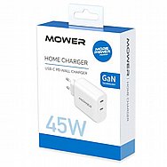 ראש מטען 45W כולל 2 יציאות MOWER USB-C+USB-C מאוור דגם 572885 ראש מטען 45W כולל 2 יציאות MOWER USB-C+USB-C מאוור דגם 572885