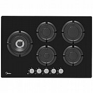 כיריים גז זכוכית 5 להבות MIDEA מידאה דגם 6738 75GP503 כיריים גז זכוכית 5 להבות MIDEA מידאה דגם 6738 75GP503