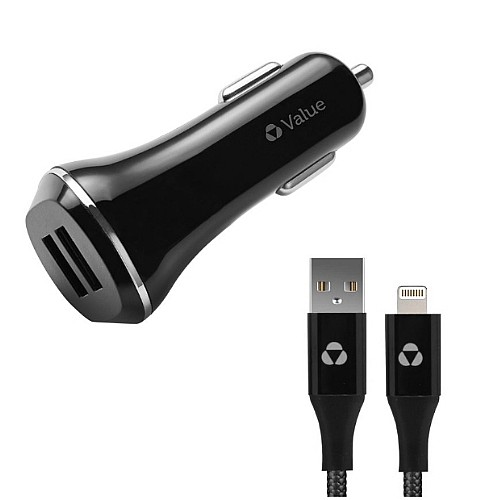 ���� ��� + ��� IPHONE PRO MFI 2.4A  ������ ���� VALUE ����� ��� 11079