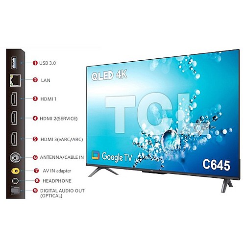 �������� "85 QLED 4K Google TV ���� TCL ��.��.�� ��� 85C645