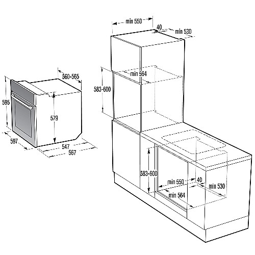 ���� ���� �������� 60 �"� ���� GORENJE ������� ��� BOP737E20XG 