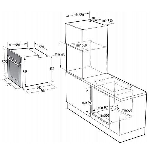 ���� ���� �������� 60 �"� ���� GORENJE ������ ��� BPS6737E14BG