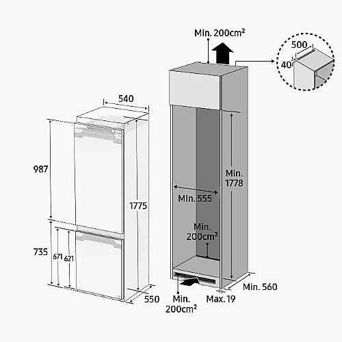 ���� �������� ����� ����� 54 �"� ���� SAMSUNG ������ ��� BRB26705FWW