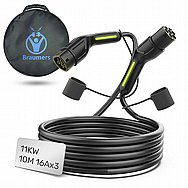 כבל טעינה לרכב חשמלי 10 מטר BRAUMERS 11KW בראומרס דגם BREV-CAB11KWT2-10MTPU כבל טעינה לרכב חשמלי 10 מטר BRAUMERS 11KW בראומרס דגם BREV-CAB11KWT2-10MTPU