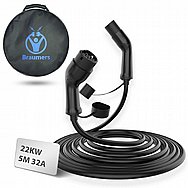 כבל טעינה לרכב חשמלי תלת פאזי BRAUMERS 22KW בראומרס דגם BREV-CABT232AT2-5MTPU כבל טעינה לרכב חשמלי תלת פאזי BRAUMERS 22KW בראומרס דגם BREV-CABT232AT2-5MTPU