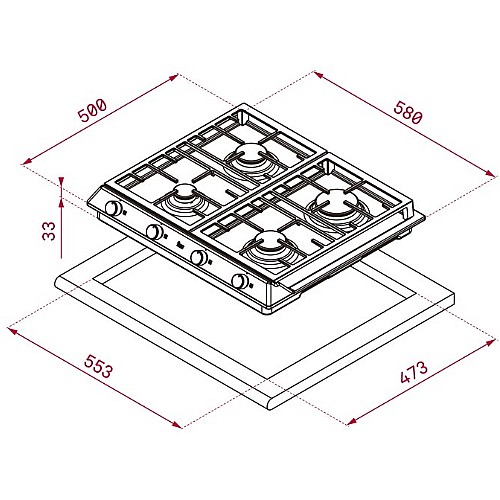 ������ �� 4 ����� ���� TEKA ��� ��� EX6014G 