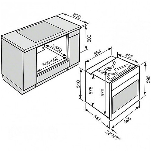 ���� ���� ������� �������� 60 �"� ���� MIELE ���� ��� H2760 BP