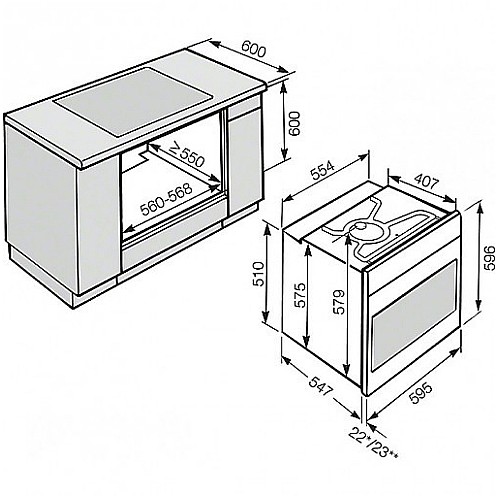 ���� ���� ������� 60 �"� ���� MIELE ���� ��� H2760 B