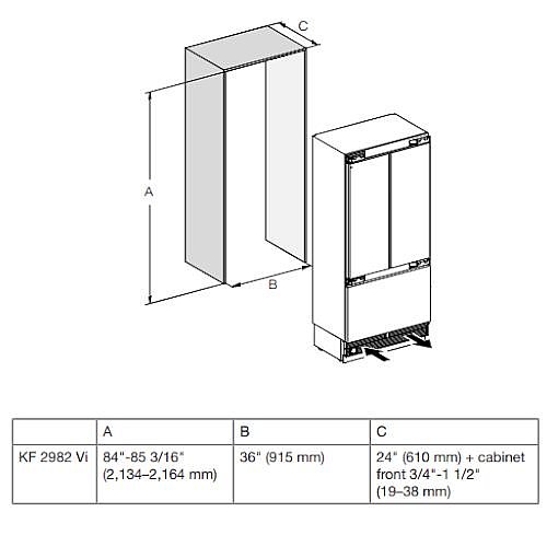 ���� �������� ����� ����� 90 �"� ���� MIELE ���� ��� KF 2982 VI