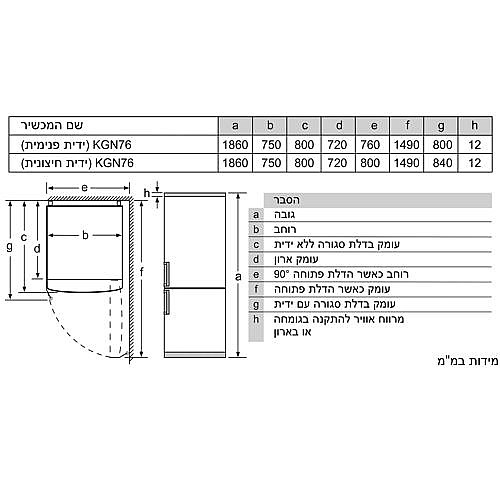 ���� ����� ����� 75 �"� ���� BOSCH ��� ��� KGN76AI4PL