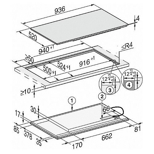 ������ ��������� 5 ����� ����� 93.6 �"� ���� MIELE ���� ��� KM7594FL