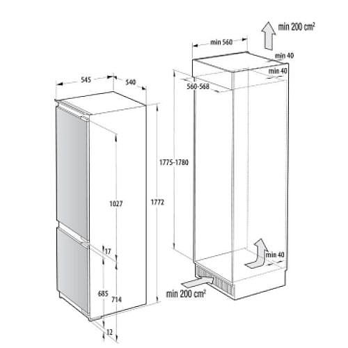 ���� �������� 54 �"� �� ����� ����� GORENJE ������ ��� NRKI517E42