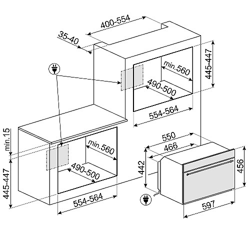 ���� ����� ������� 60 �"� ���� SMEG ��� ��� SF4390MCX